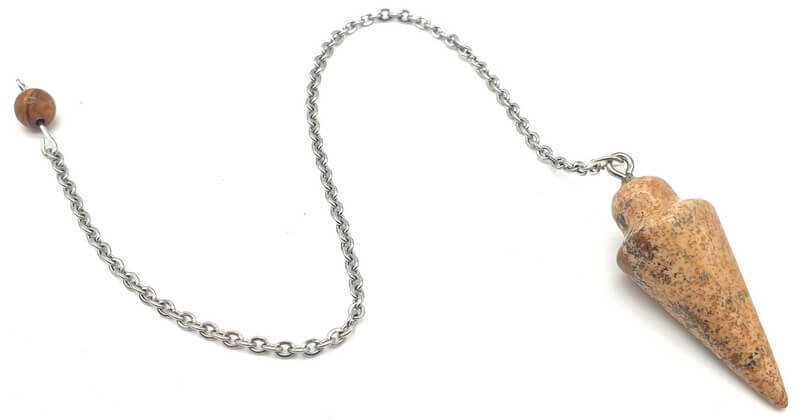✨ Pendule Goutte Jaspe Paysage 3cm – Pierre Naturelle Radiesthésie & Lithothérapie