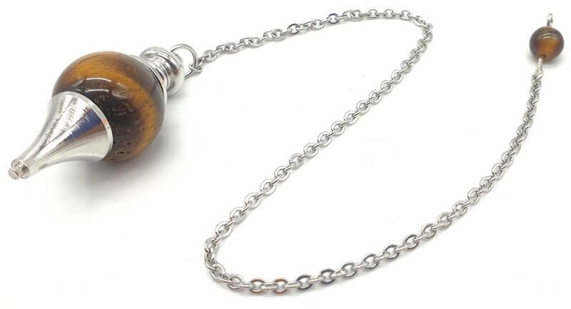 ✨ Pendule Sphère Œil de Tigre 4cm – Pierre Naturelle Certifiée | Radiesthésie & Lithothérapie