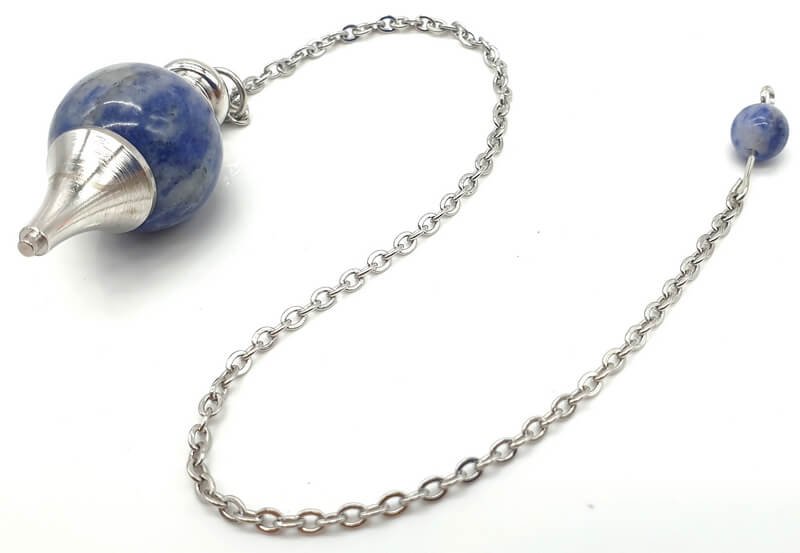 ✨ Pendule Sphère Sodalite 4cm – Pierre Naturelle Certifiée | Radiesthésie & Lithothérapie