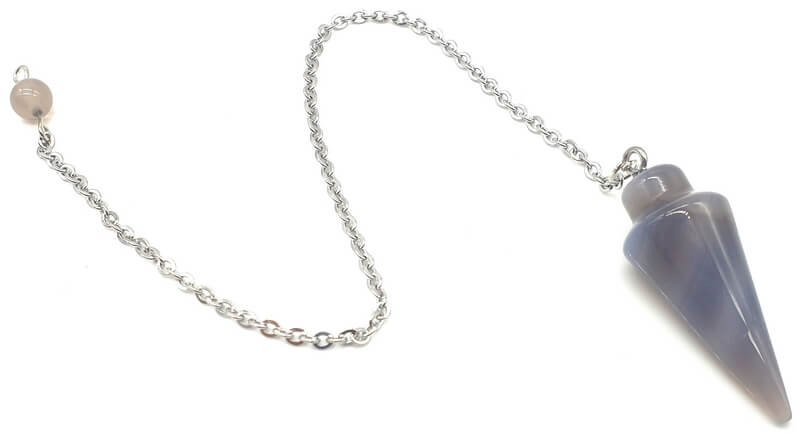 ✨ Pendule Goutte Agate Grise 3cm – Pierre Naturelle Radiesthésie & Lithothérapie