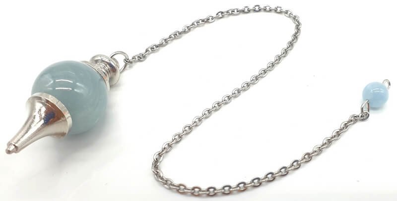 ✨ Pendule Sphère Aigue Marine 4cm – Pierre Naturelle Certifiée | Radiesthésie & Lithothérapie
