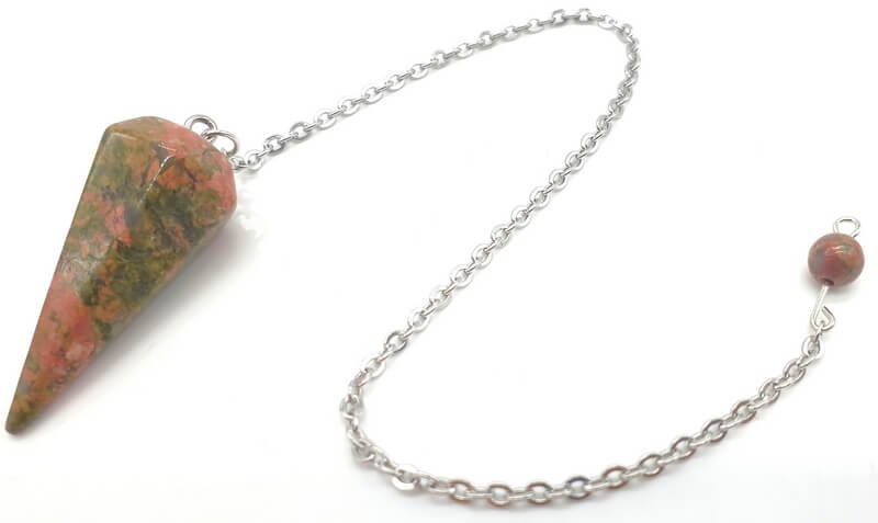 ✨ Pendule Conique Unakite 3.5cm – Pierre Naturelle Radiesthésie & Lithothérapie