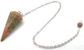 ✨ Pendule Conique Unakite 3.5cm – Pierre Naturelle Radiesthésie & Lithothérapie