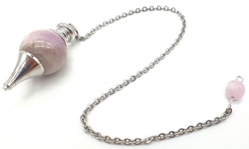 ✨ Pendule Sphère Kunzite 4cm – Pierre Naturelle Certifiée | Radiesthésie & Lithothérapie
