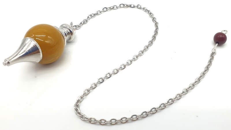 ✨ Pendule Sphère Jaspe Mokaïite 4cm – Pierre Naturelle Certifiée | Radiesthésie & Lithothérapie