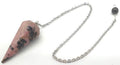 ✨ Pendule Divinatoire Conique Rhodonite 3,5 cm – Radiesthésie & Guérison du Cœur
