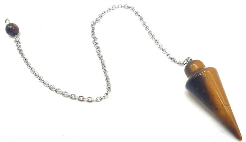 ✨ Pendule Goutte Œil de Tigre 3cm – Pierre Naturelle Radiesthésie & Lithothérapie