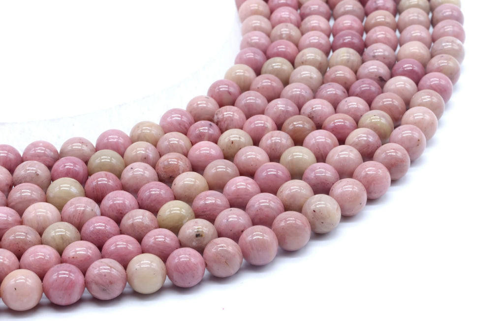 Perles Rhodonite Unie 8mm sur fil 38cm