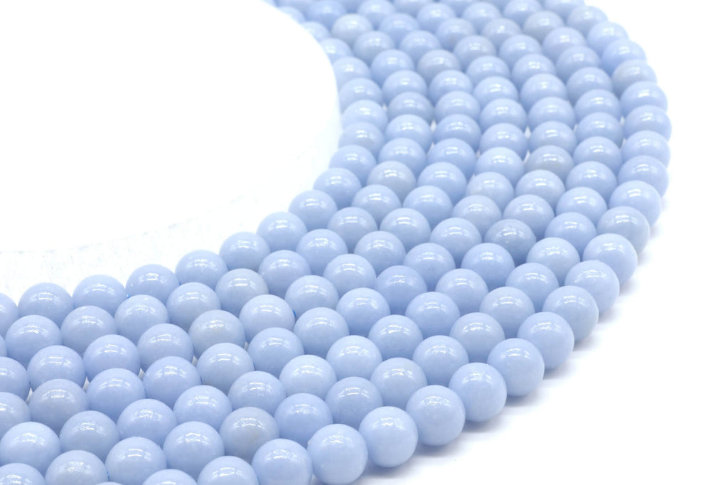 Perles Angélite 8mm sur fil 38cm