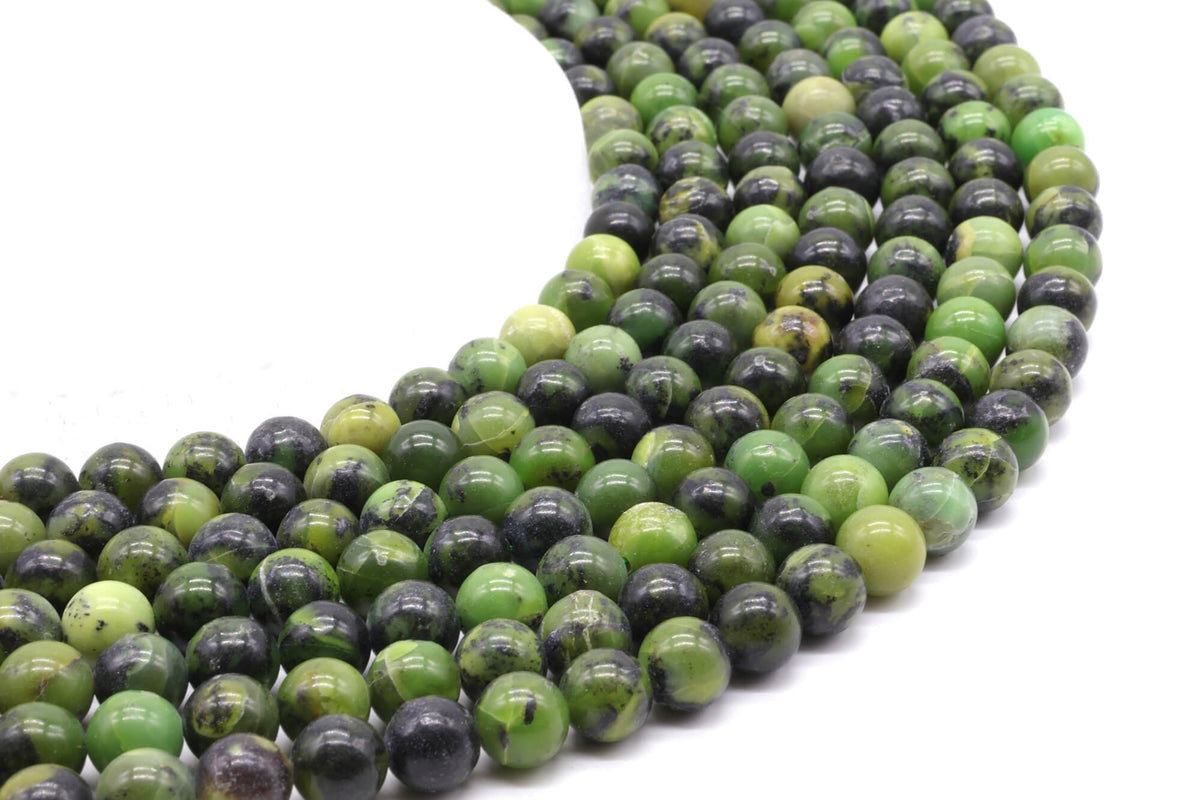 Perles Jade Néphrite 8mm sur fil 38cm
