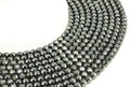 Perles facettées Hématite 6mm sur fil 38cm