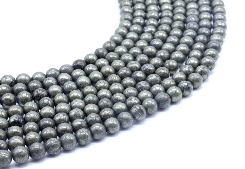 Perles Pyrite 6mm sur fil 38cm