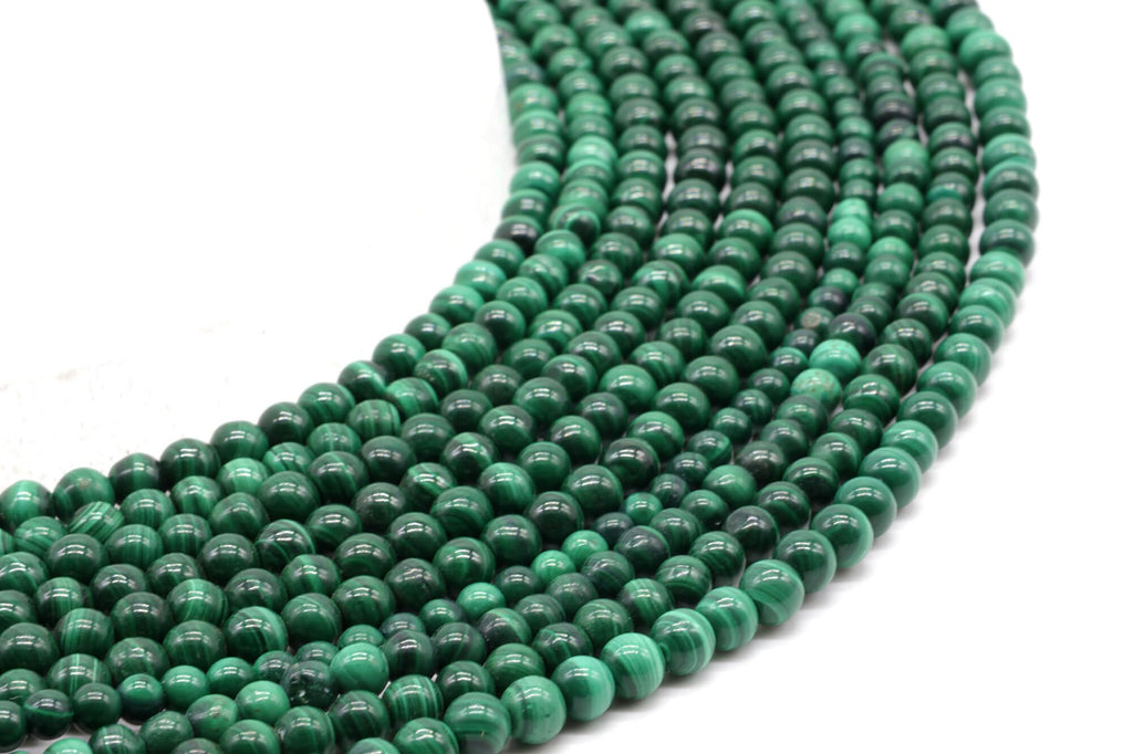 Perles 'Light' Malachite 'AA' 4mm sur fil 38cm