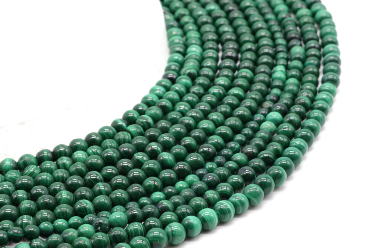 Perles 'Light' Malachite 'AA' 4mm sur fil 38cm