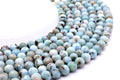Perles Larimar 8mm sur fil 38cm