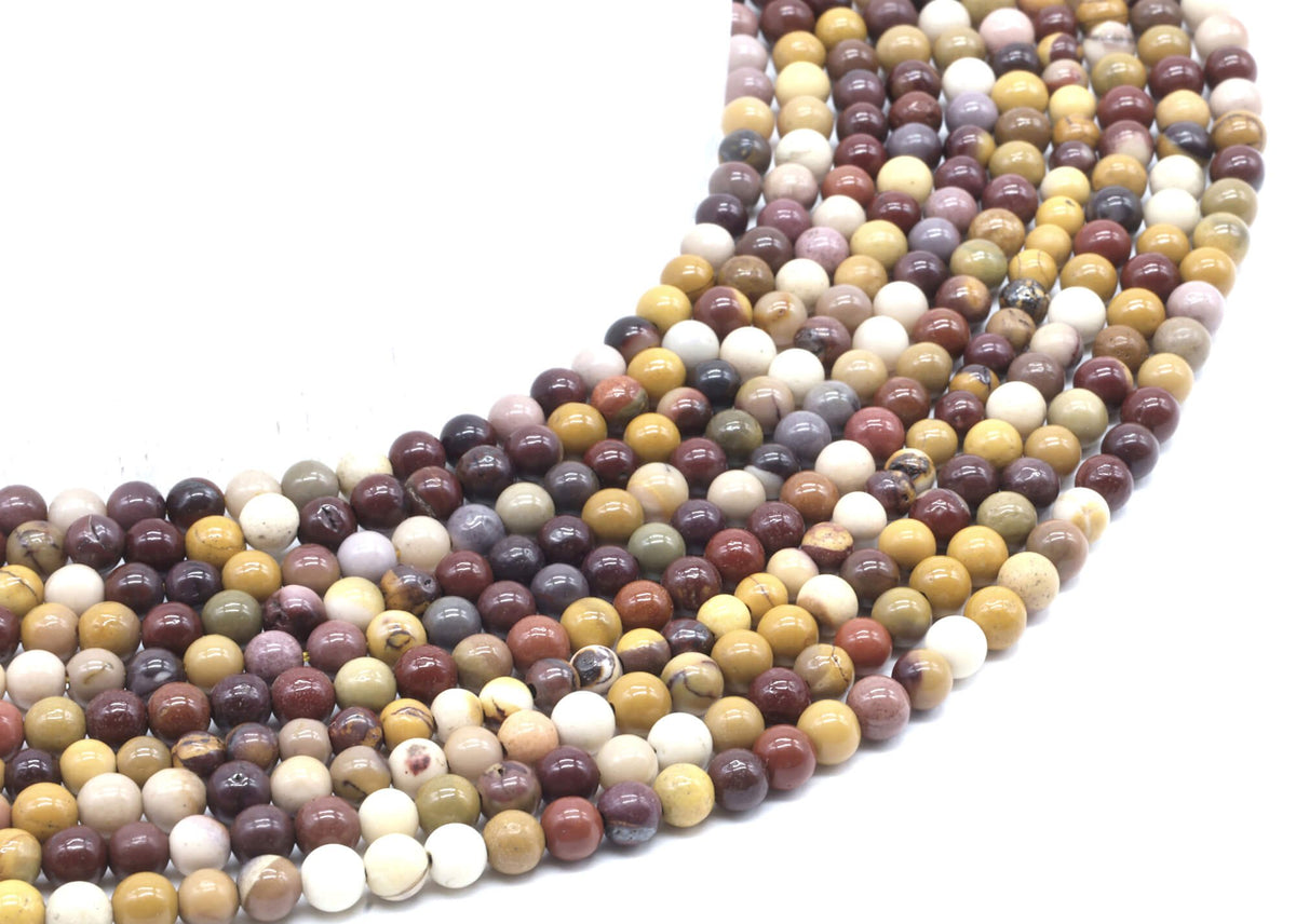 Perles Jaspe Mokaïte 4mm sur fil 38cm