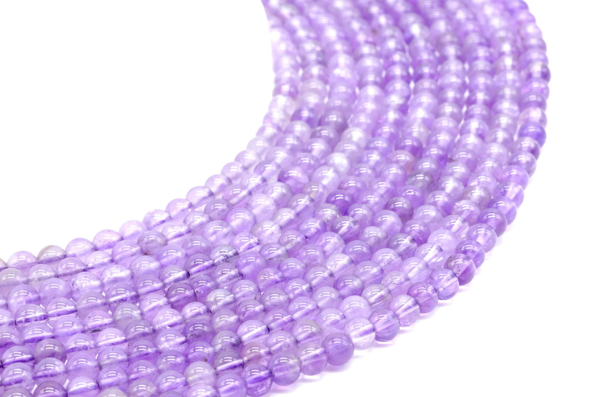 Perles Améthyste 'Purple Light' 4mm sur fil 38cm