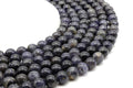 Perles Cordierite 10mm sur fil 38cm
