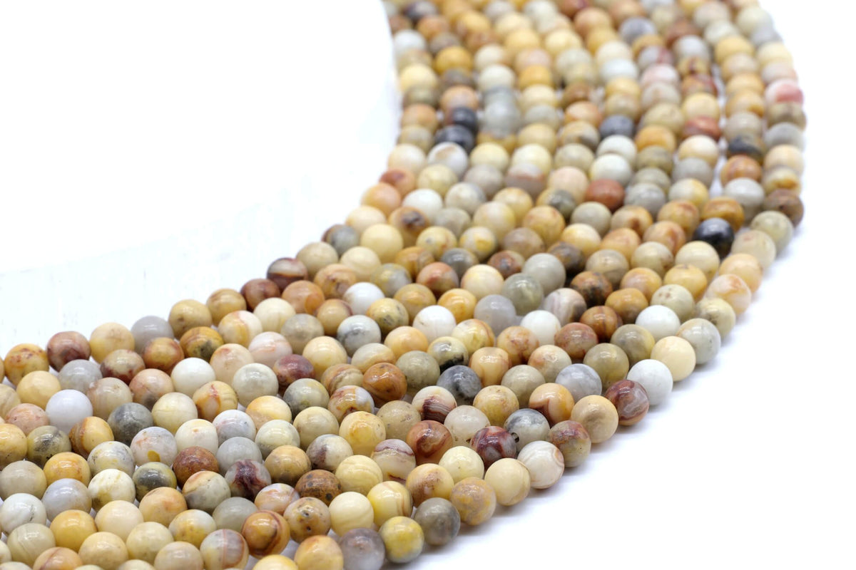 Perles Agate Crazy Lace 4mm sur fil 38cm