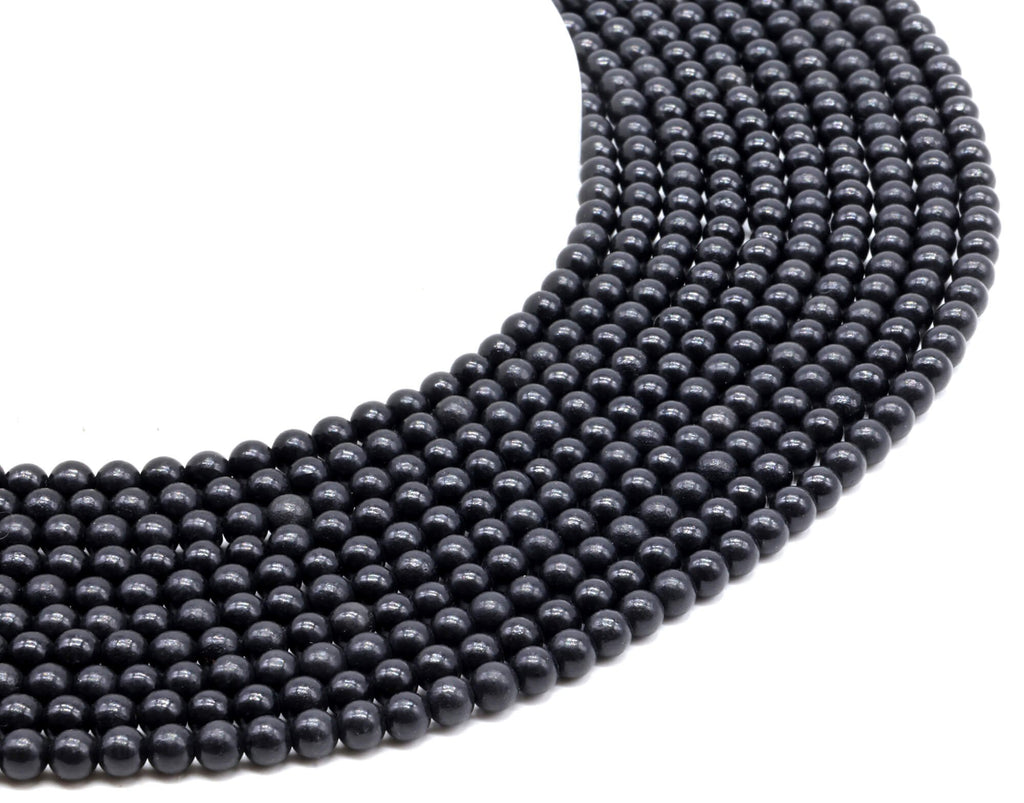 Perles Shungite 4mm sur fil 38cm