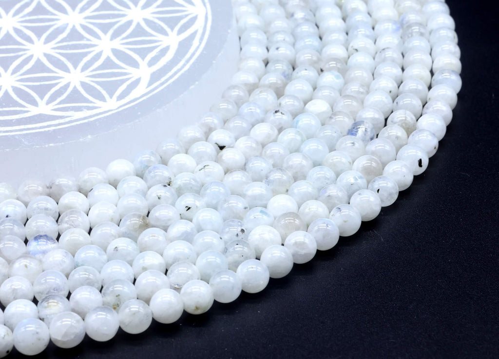 Perles Labradorite Blanche 6mm sur fil 38cm
