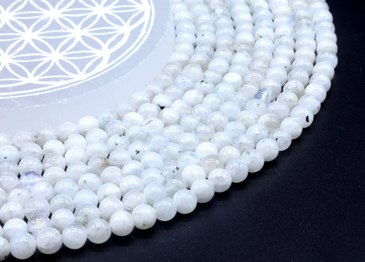 Perles Labradorite Blanche 6mm sur fil 38cm
