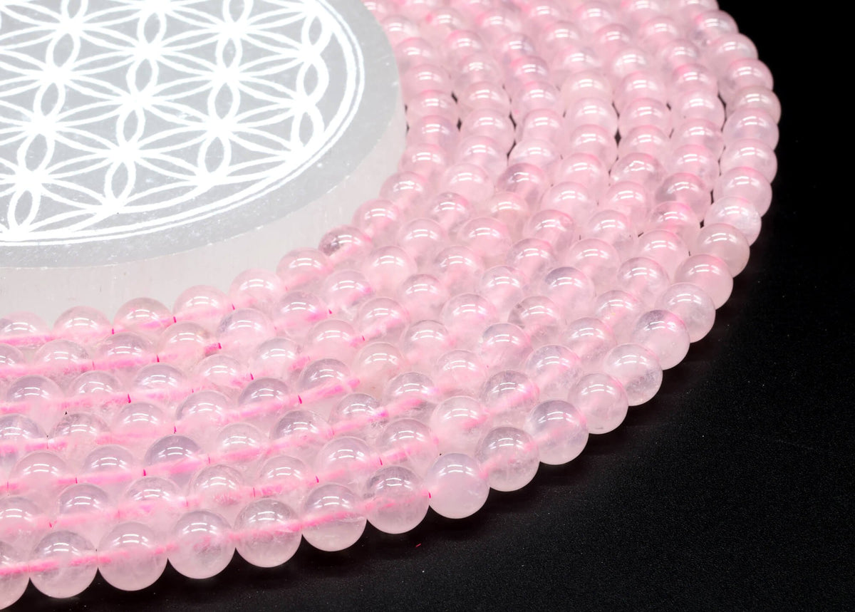 Perles Quartz Rose 8mm sur fil 38cm