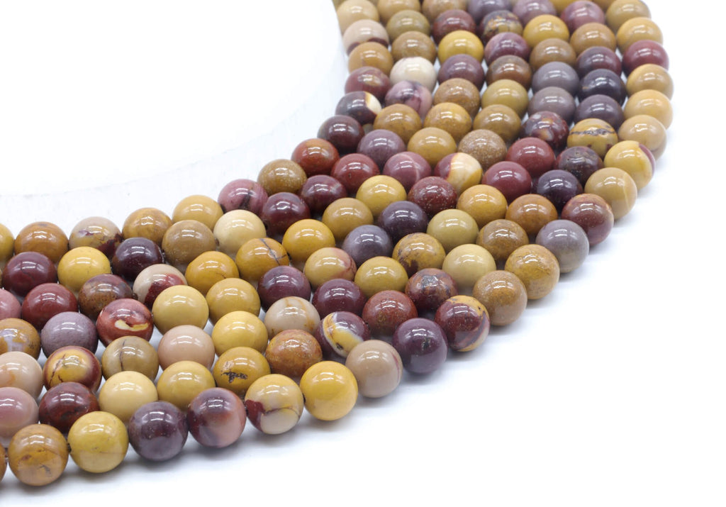 Perles Jaspe Mokaïte 8mm sur fil 38cm