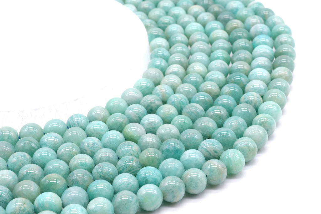 Perles Amazonite 'AA' 8mm sur fil 38cm