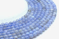 Perles Calcédoine Bleue 'AA' 6mm sur fil 38cm