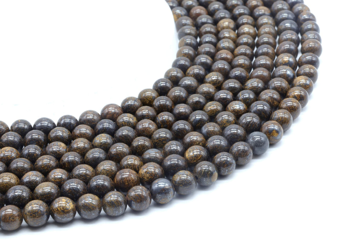 Perles Bronzite 8mm sur fil 38cm