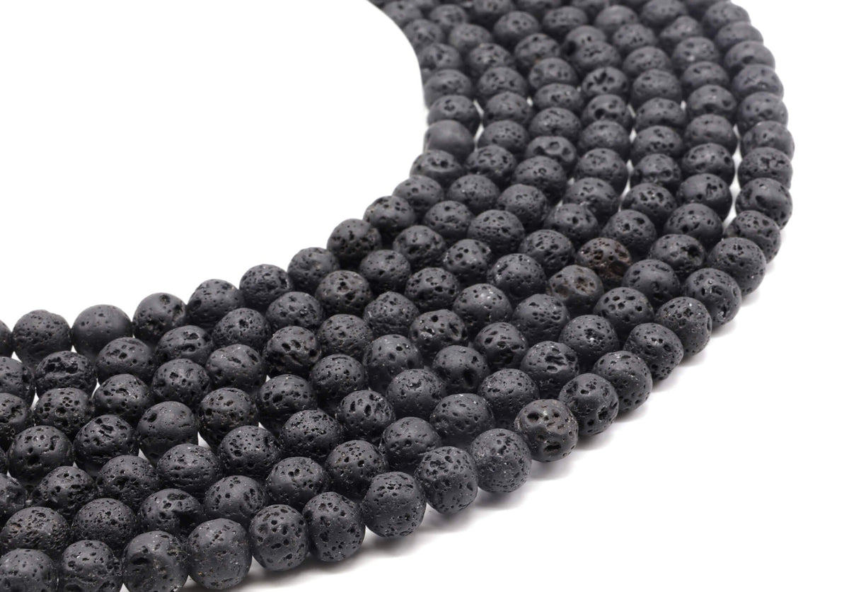 Perles de Lave 8mm sur fil 38cm