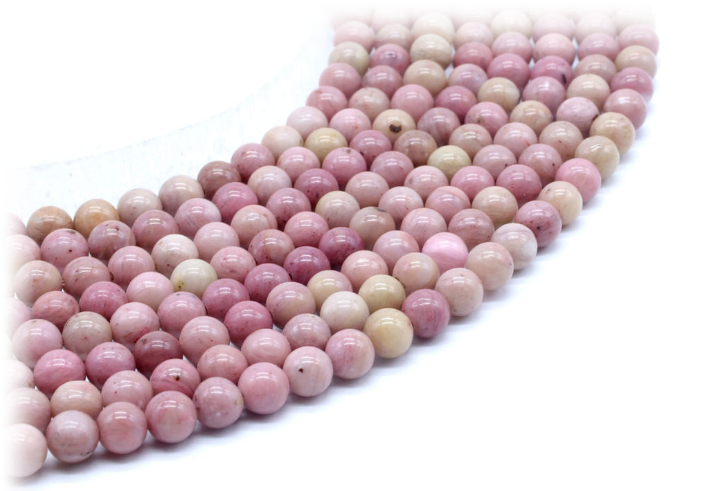 Perles Rhodonite Unie 6mm sur fil 38cm
