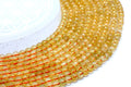 Perles Citrine Naturelle 4mm sur fil 38cm