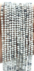Perles facettées Howlite 3mm sur fil 38cm