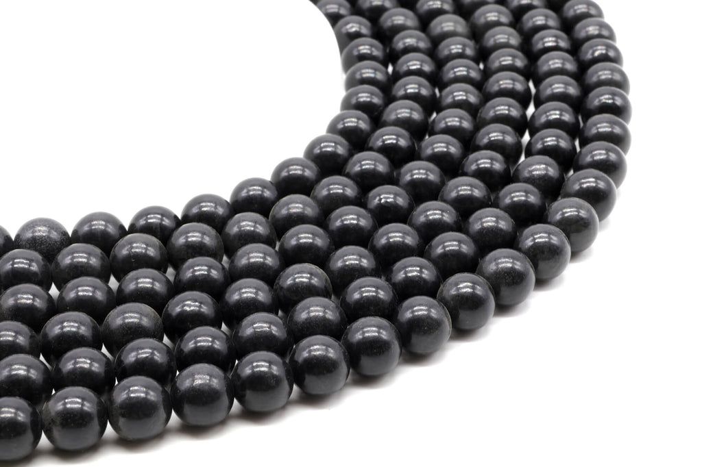 Perles Shungite 10mm sur fil 38cm