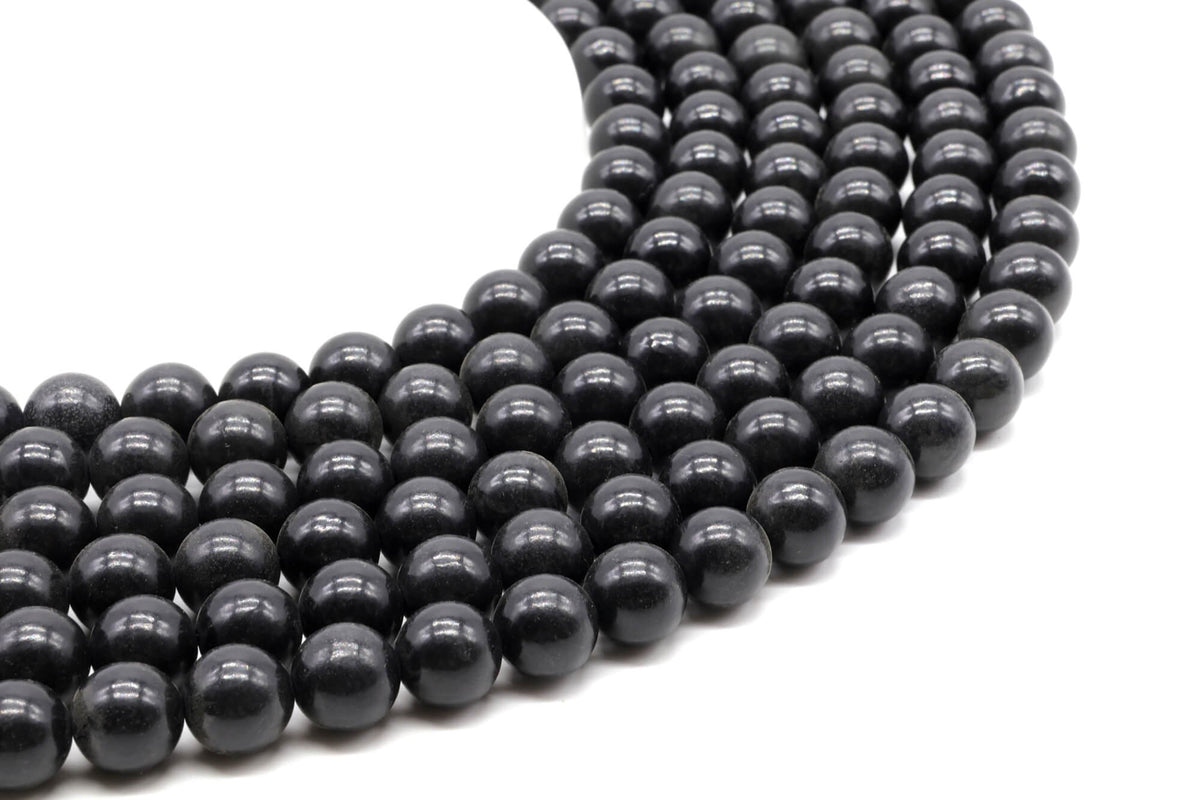 Perles Shungite 10mm sur fil 38cm