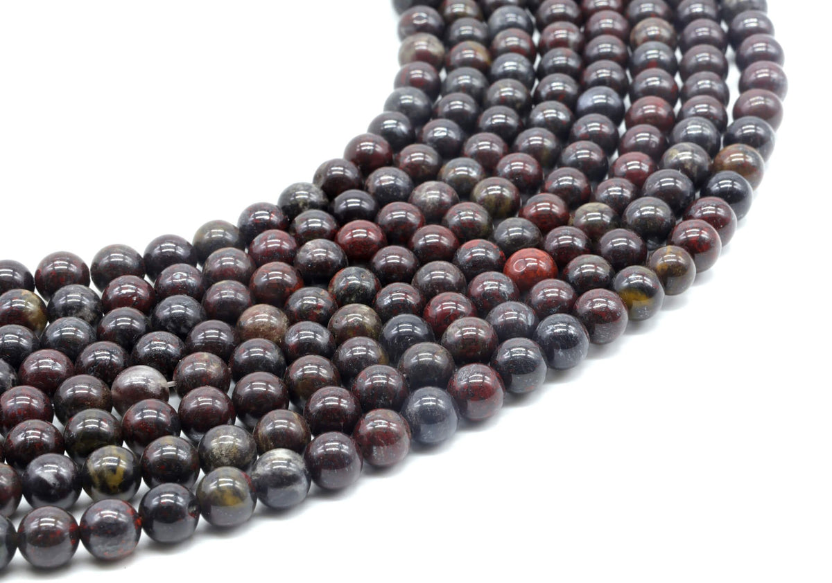 Perles Jaspe Arc-en-Ciel 6mm sur fil 38cm