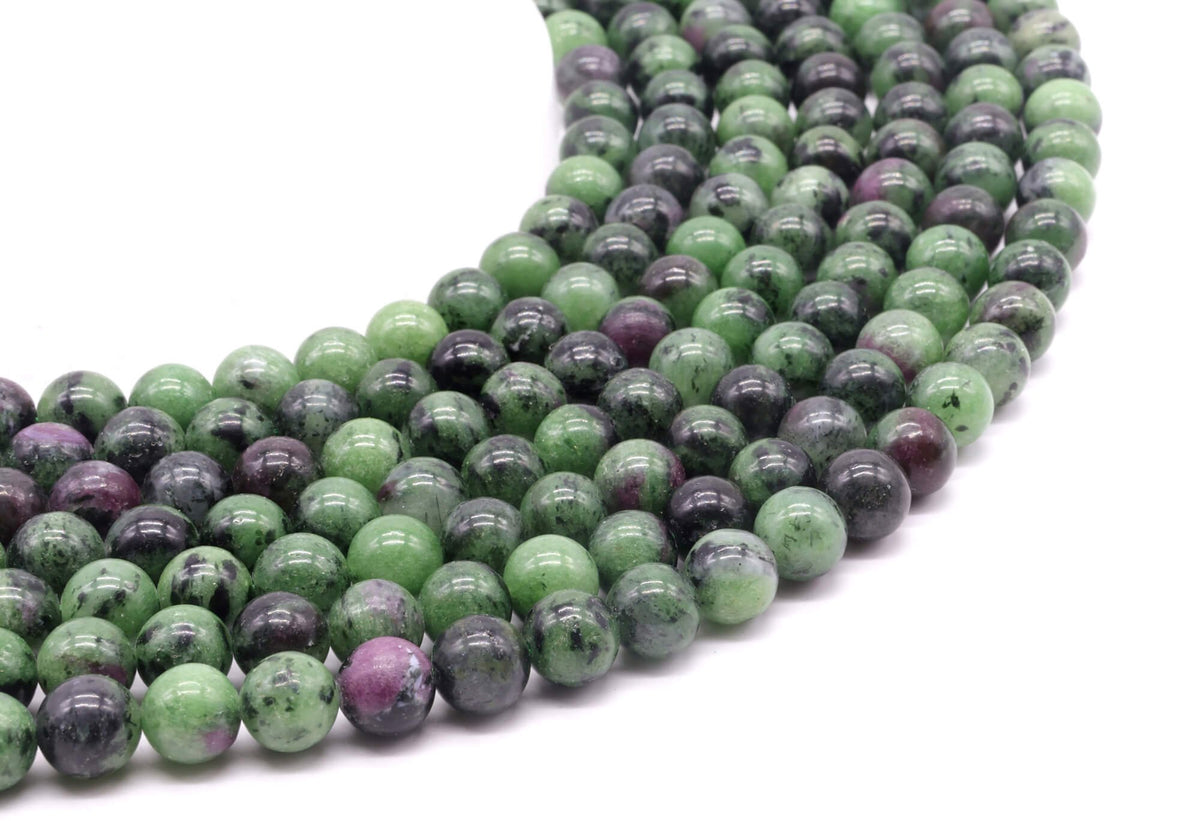 Perles Rubis Zoïsite 8mm sur fil 38cm