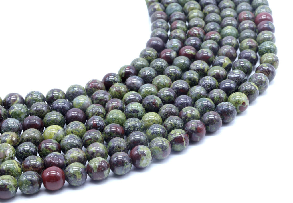 Perles Jaspe Sang de Dragon 8mm sur fil 38cm