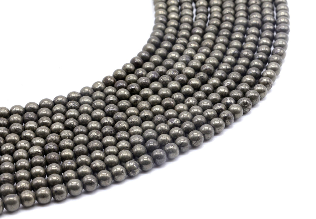 Perles Pyrite 4mm sur fil 38cm