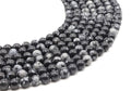 Perles Obsidienne Neige 8mm sur fil 38cm