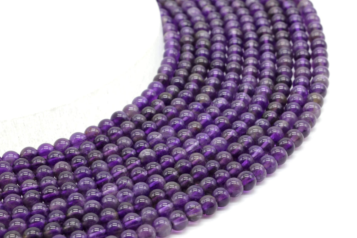 Perles Améthyste 'Dark' 4mm sur fil 38cm