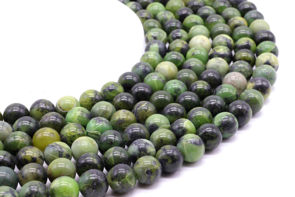Perles Jade Néphrite 10mm sur fil 38cm