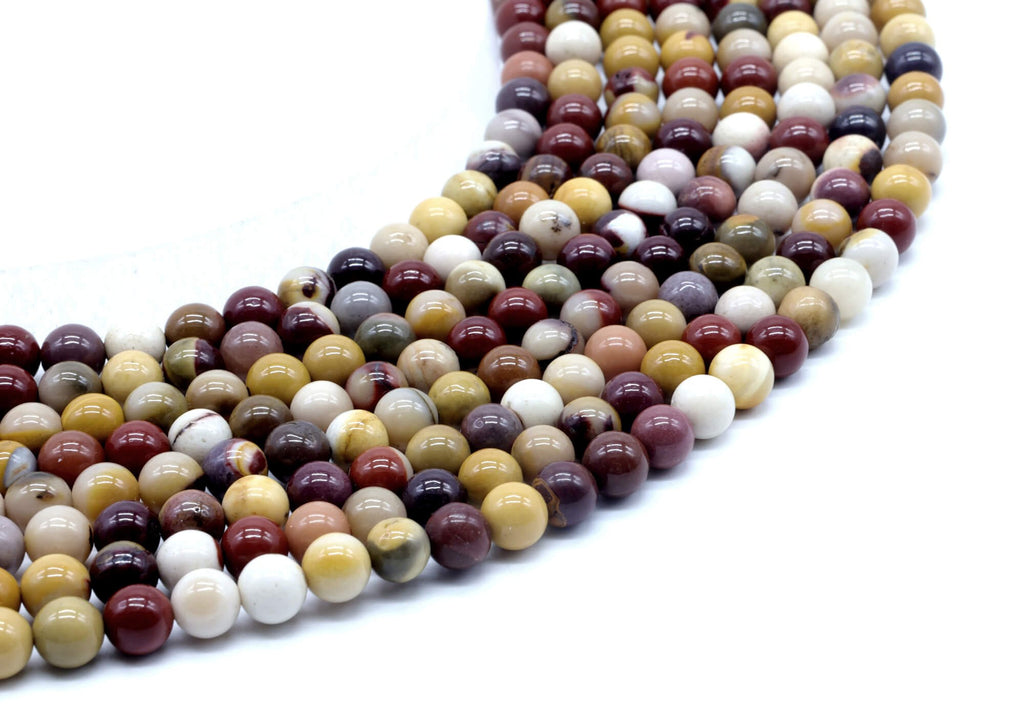 Perles Jaspe Mokaïte 6mm sur fil 38cm