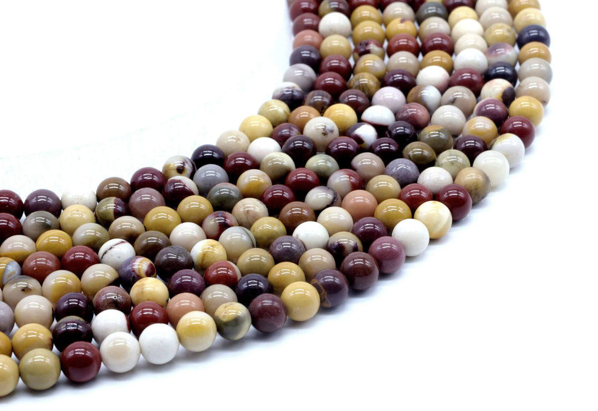 Perles Jaspe Mokaïte 6mm sur fil 38cm