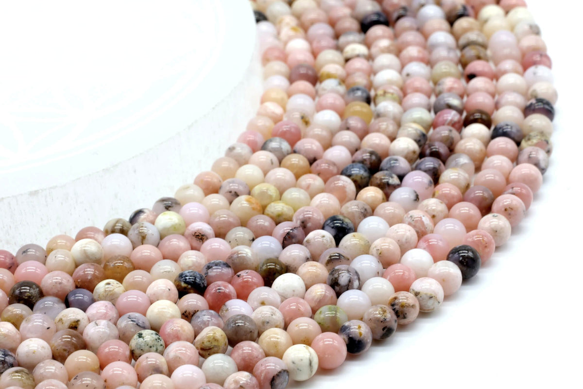 Perles Opale Rose 4mm sur fil 38cm