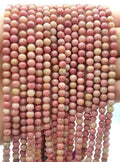 Perles Rhodonite Unie 4mm sur fil 38cm