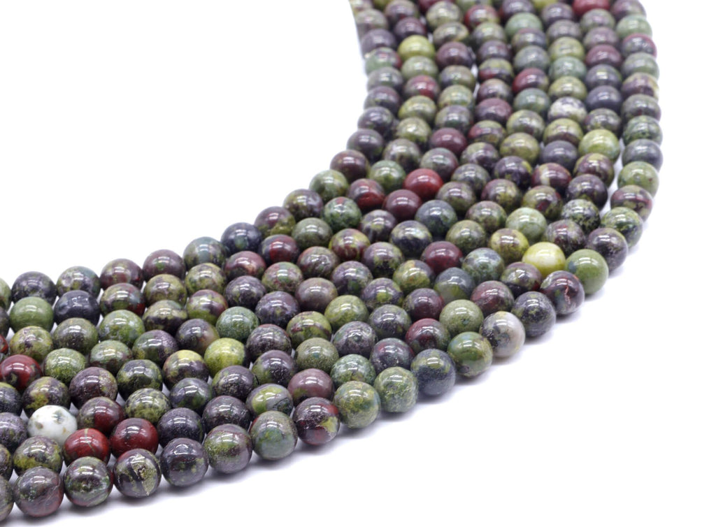 Perles Jaspe Sang de Dragon 6mm sur fil 38cm