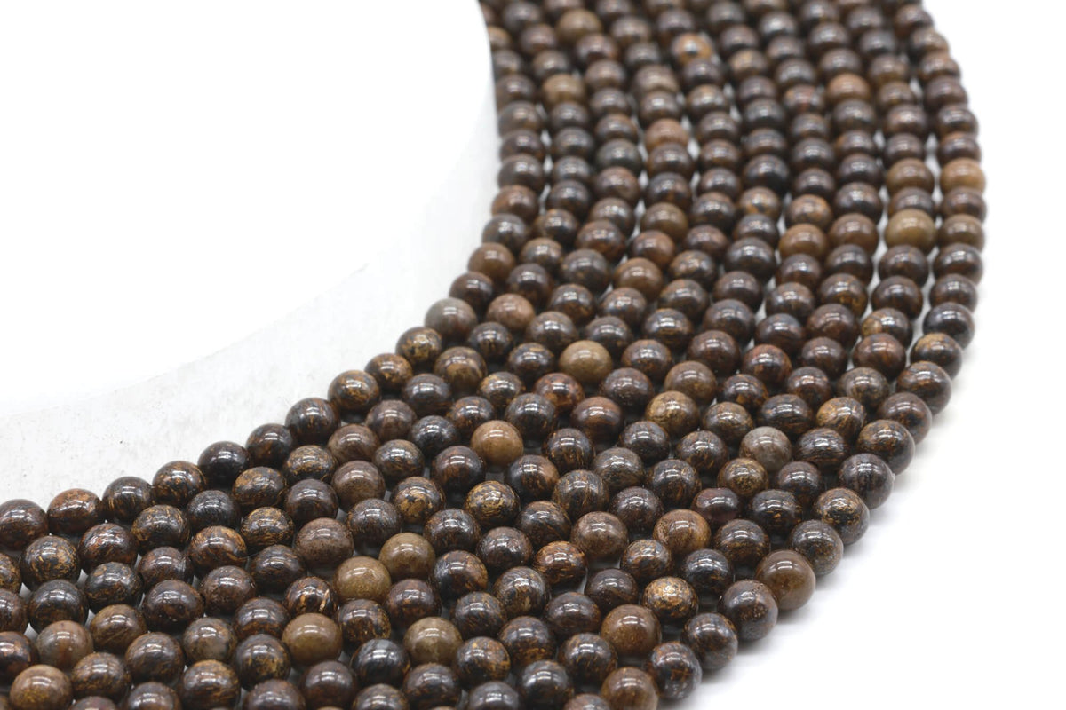 Perles Bronzite 4mm sur fil 38cm